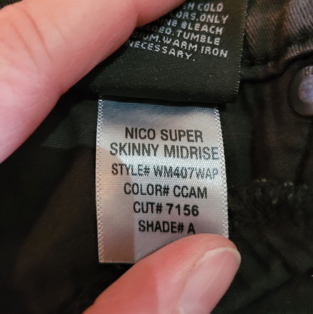 Hudson Women's Size 27 Camouflage Black/grey Nico Super Skinny Midrise Jeans - Picture 3 of 7